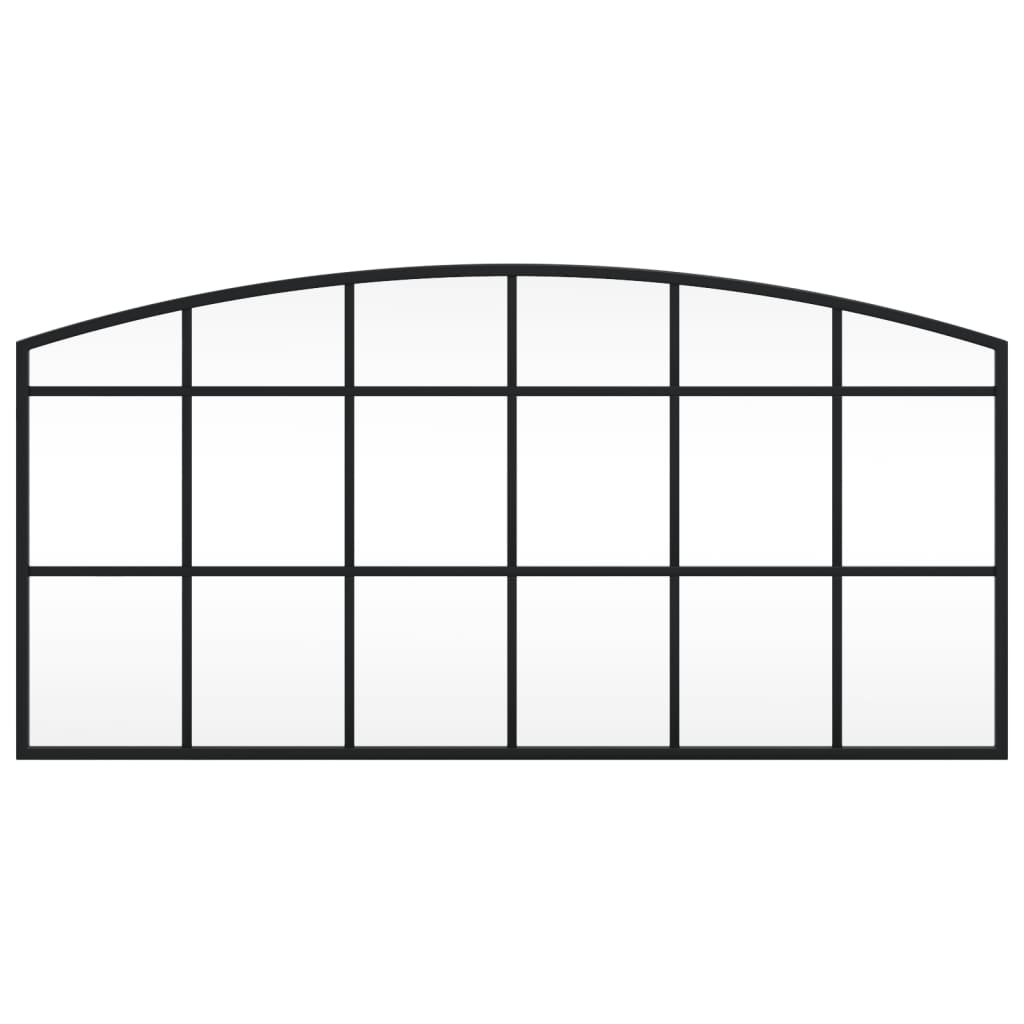 Väggspegel svart 80x40 cm bågformad järn