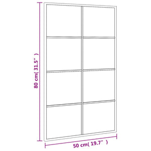 Väggspegel svart 50x80 cm rektangulär järn