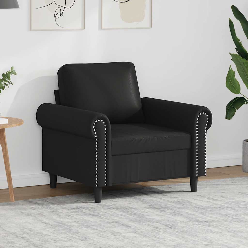 Fåtölj svart 60 cm konstläder