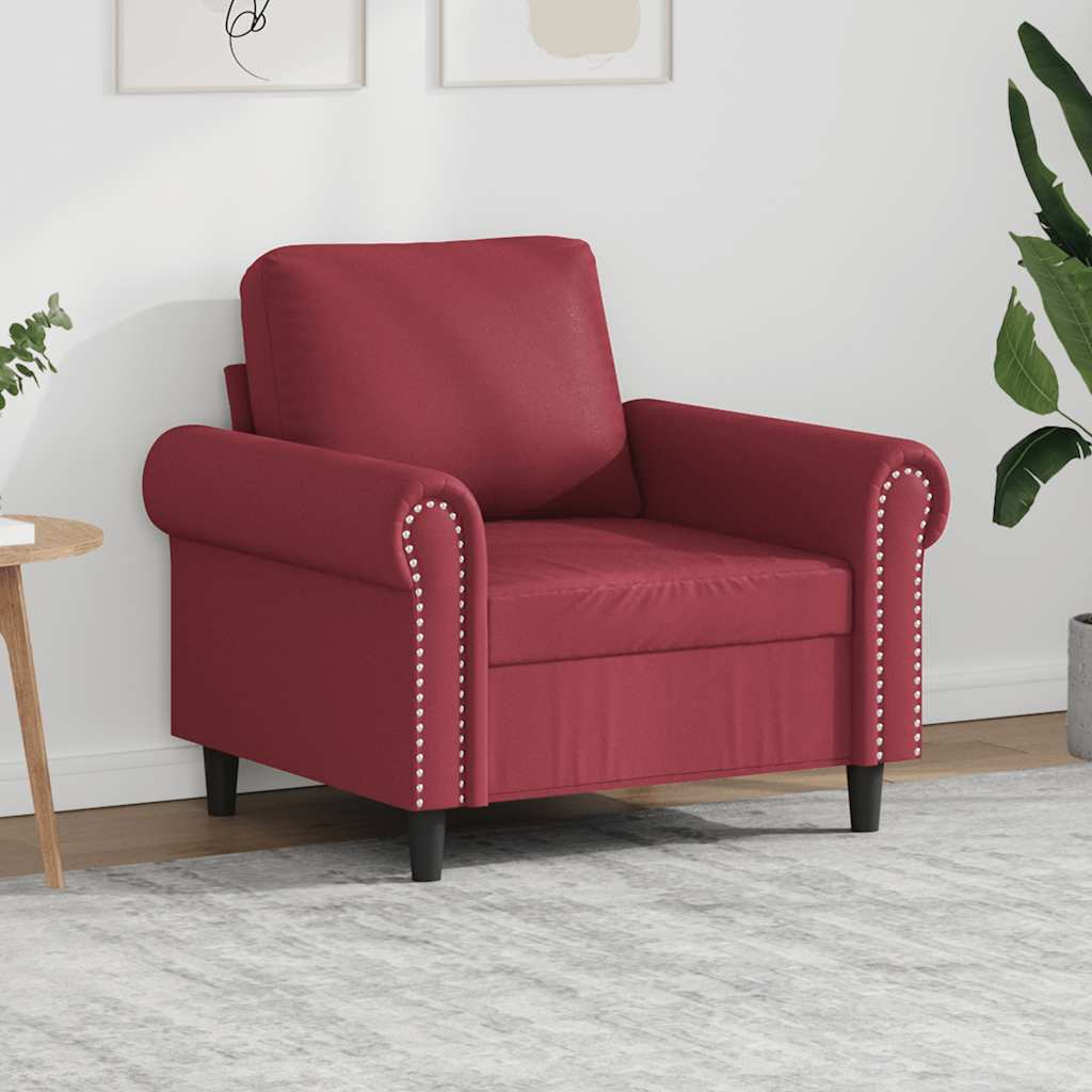 Fåtölj vinröd 60 cm Konstläder