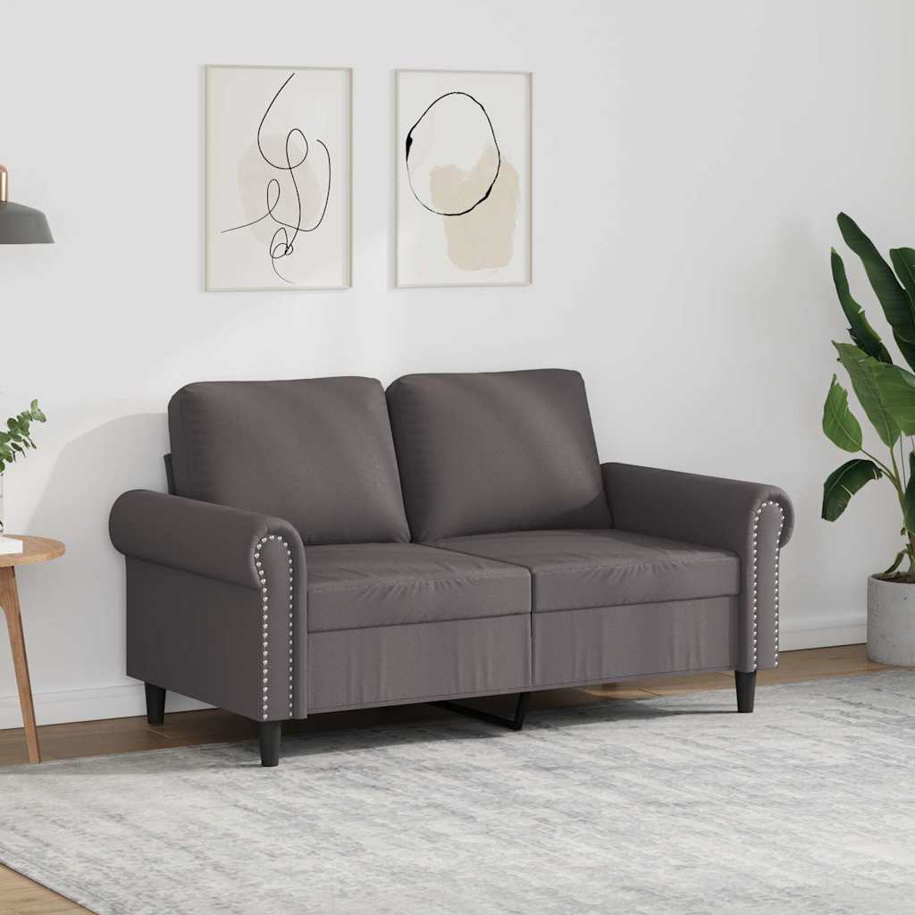 2-sitssoffa Grå 120 cm konstläder