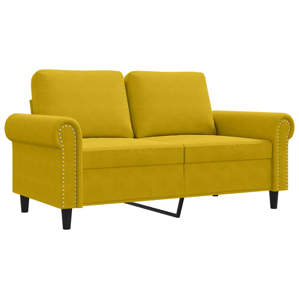 2-sitssoffa gul 120 cm sammet