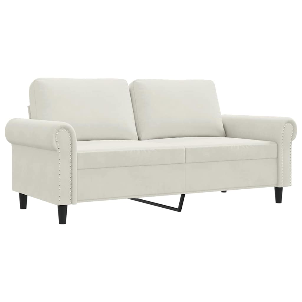 Soffa 2-sits gräddvit 140 cm sammet