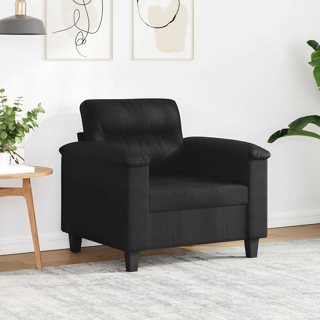 Fåtölj svart 60 cm mikrofibertyg