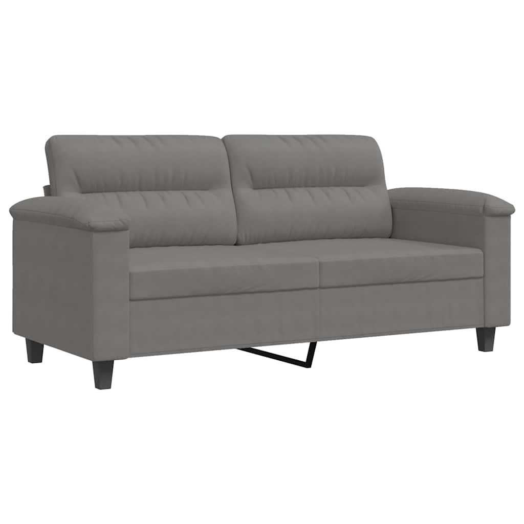2-sitssoffa mörkgrå 140 cm mikrofibertyg