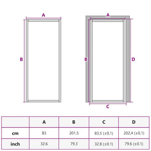 Innerdörr guld 83x201,5 cm härdat glas och aluminium slim