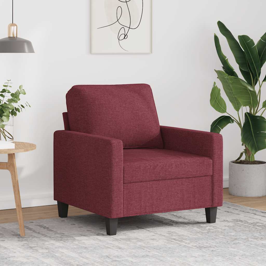 Fåtölj vinröd 60 cm tyg