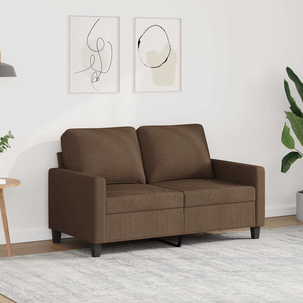 2-sitssoffa brun 120 cm tyg