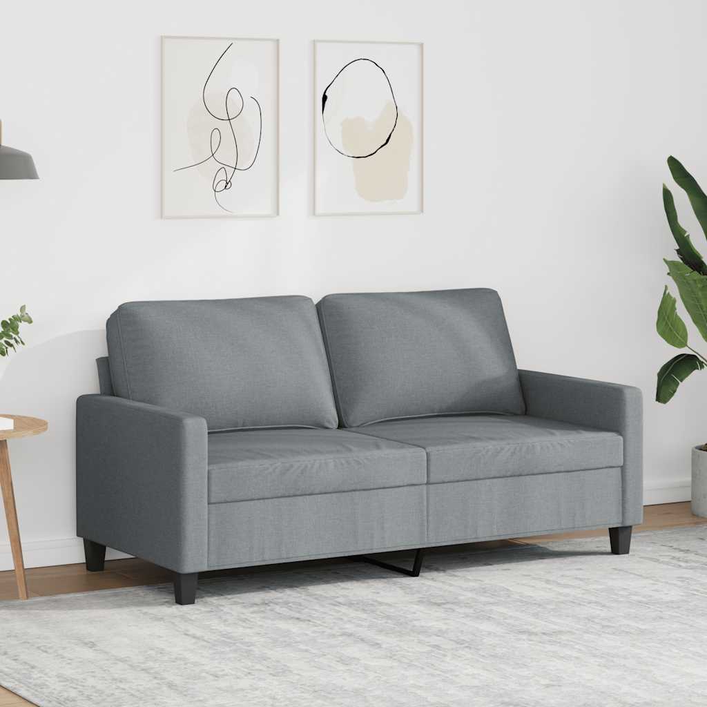 2-sitssoffa ljusgrå 140 cm tyg