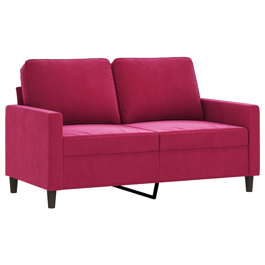 2-sitssoffa vinröd 120 cm sammet