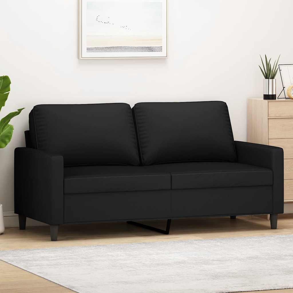 Soffa 2-sits svart 140 cm sammet