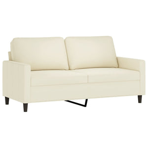 Soffa 2-sits gräddvit 140 cm sammet