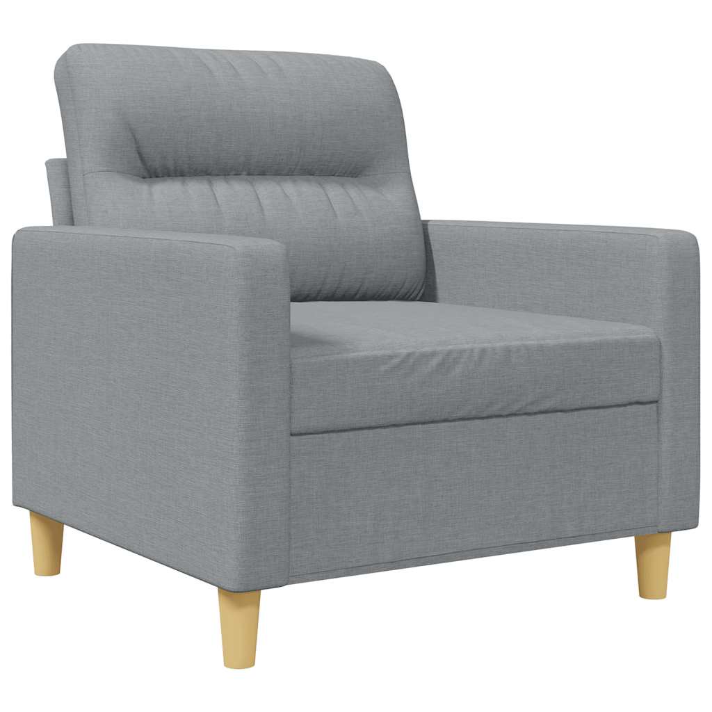Fåtölj ljusgrå 60 cm tyg