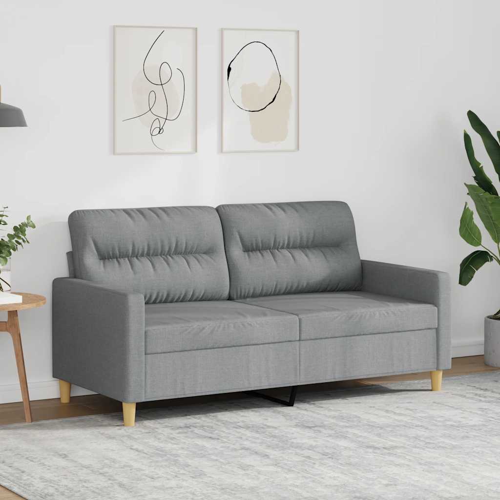 2-sitssoffa ljusgrå 140 cm tyg