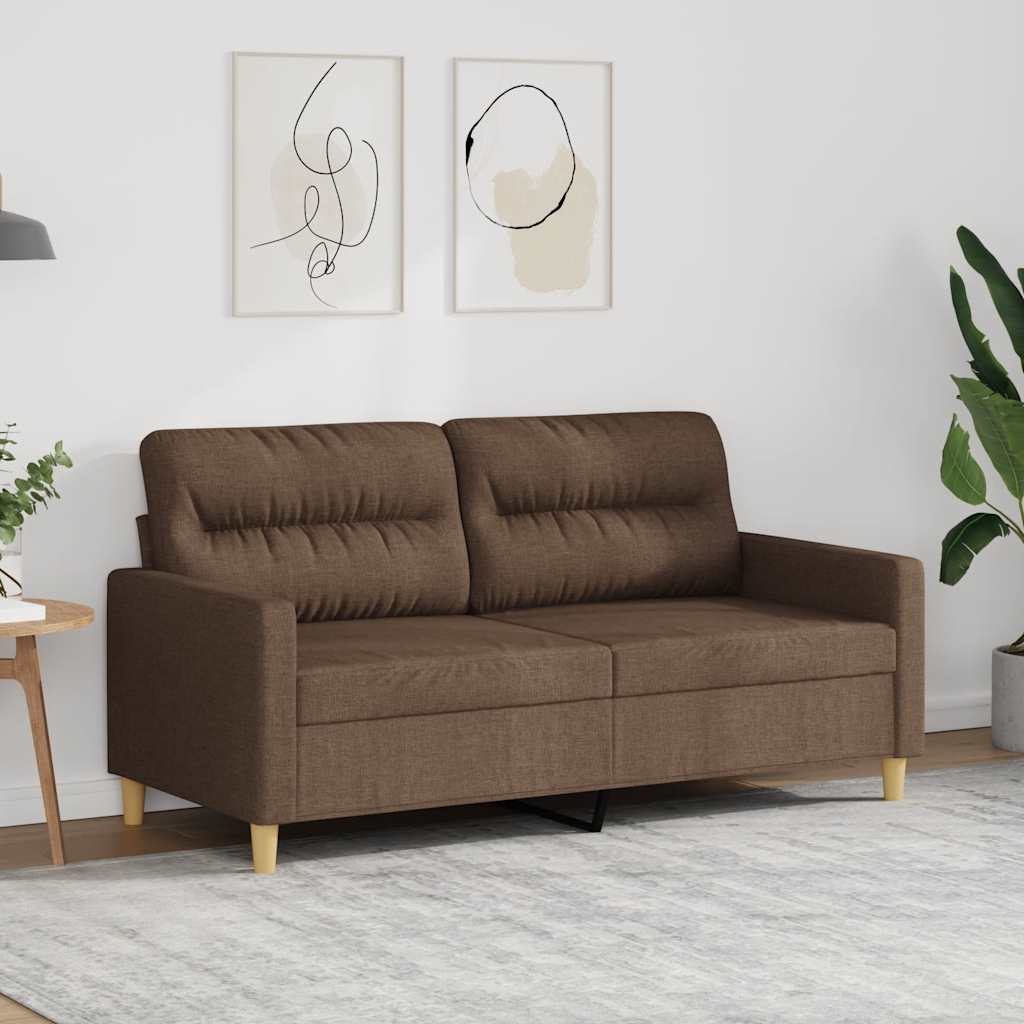 2-sitssoffa brun 140 cm tyg