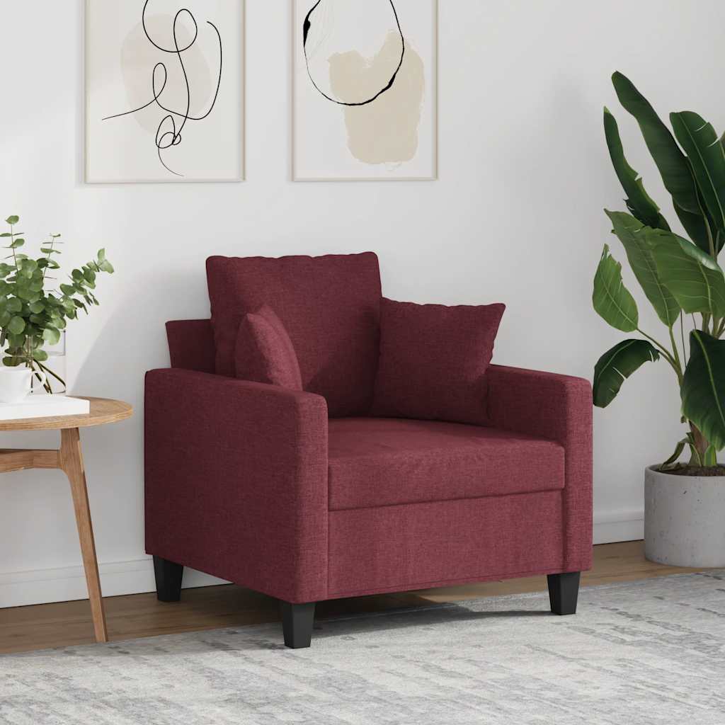 Fåtölj vinröd 60 cm tyg