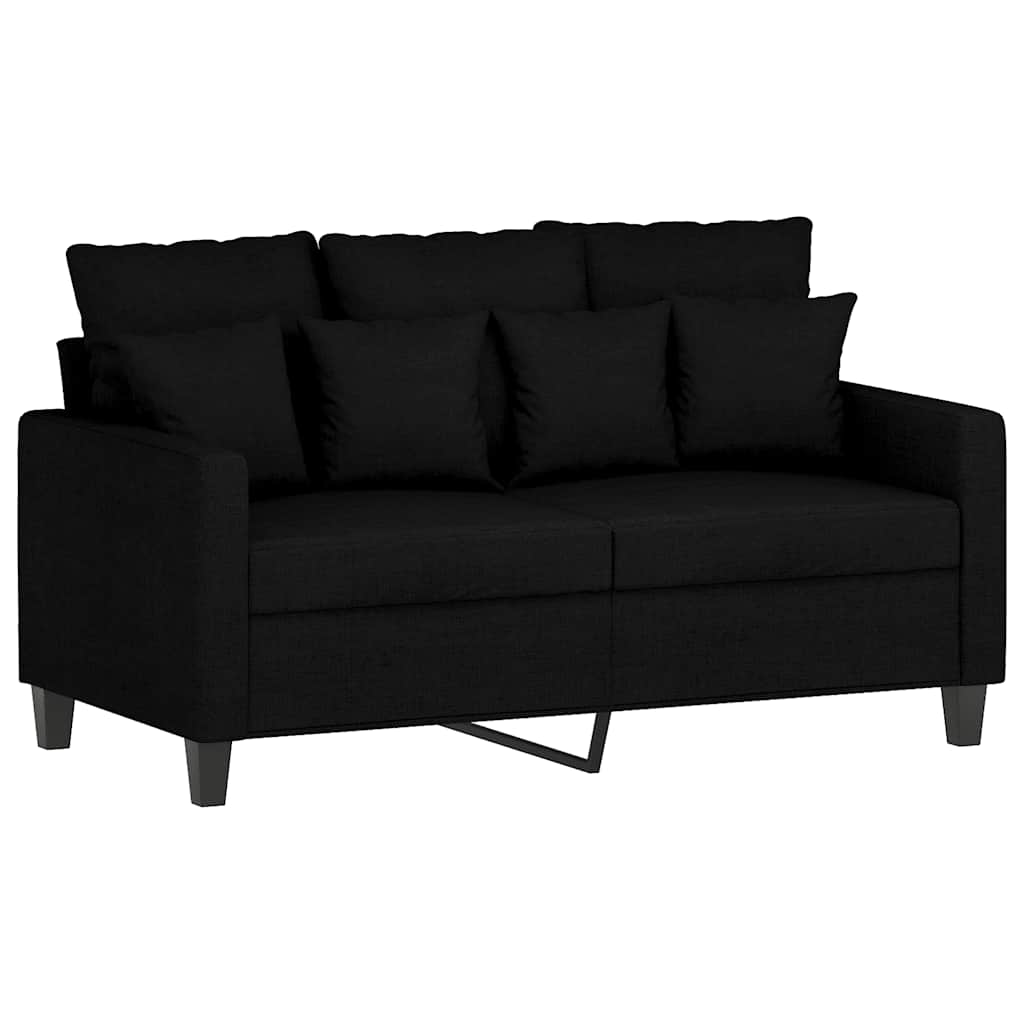 2-sitssoffa ljusgrå Svart 120 cm tyg