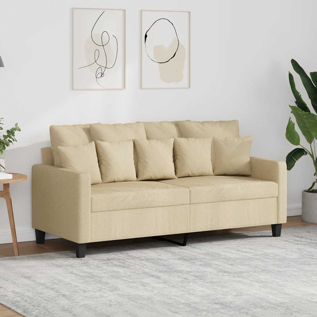 2-sitssoffa gräddvit 140 cm tyg