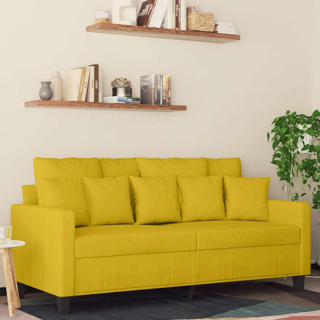 2-sitssoffa gul 140 cm sammet