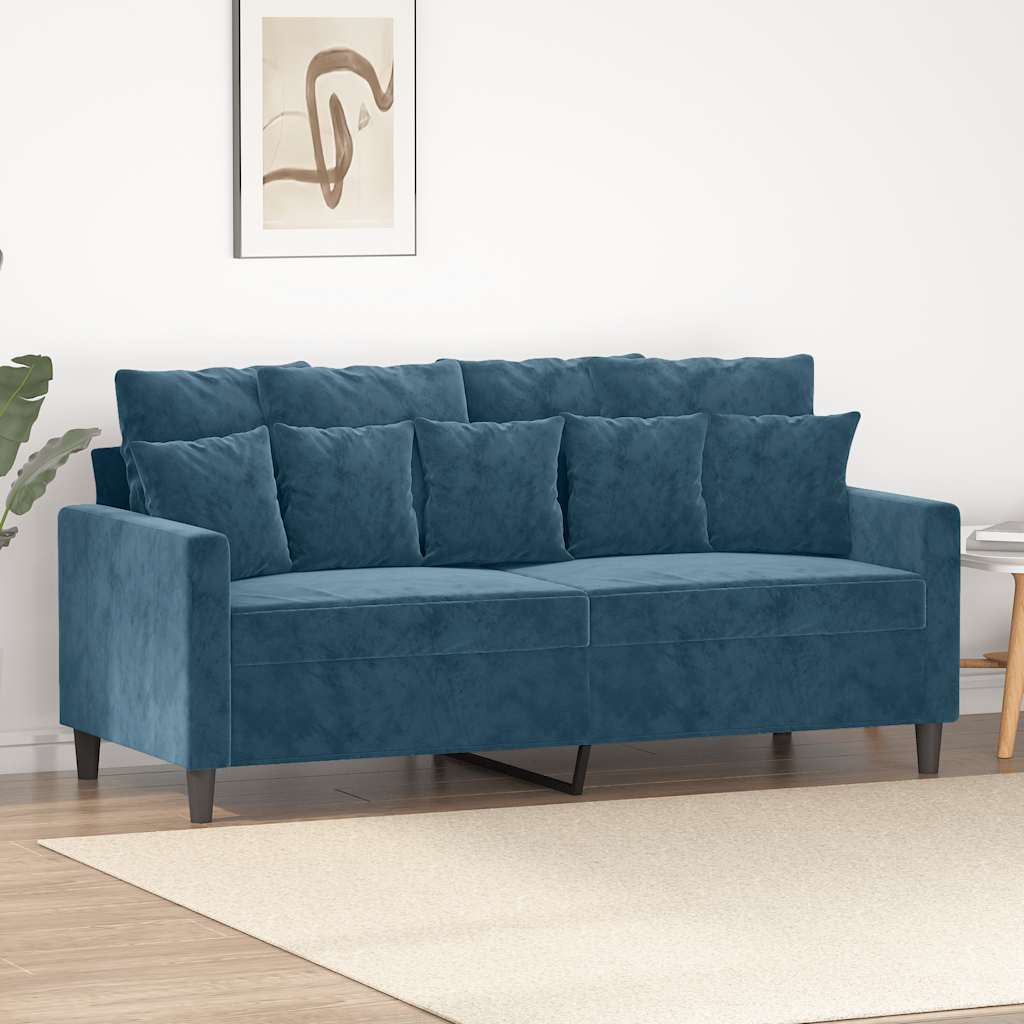 2-sitssoffa blå 140 cm sammet