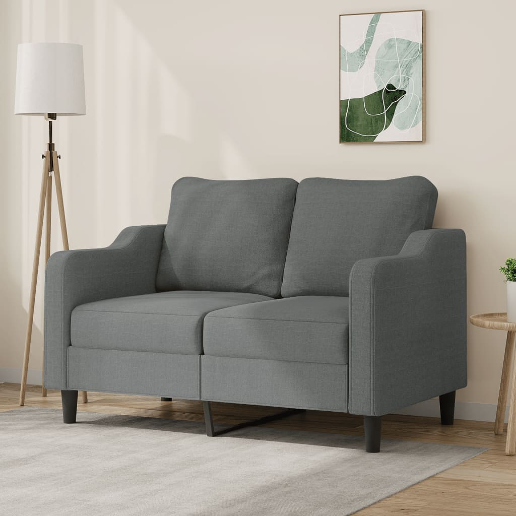 Soffa 2-sits mörkgrå 120 cm tyg