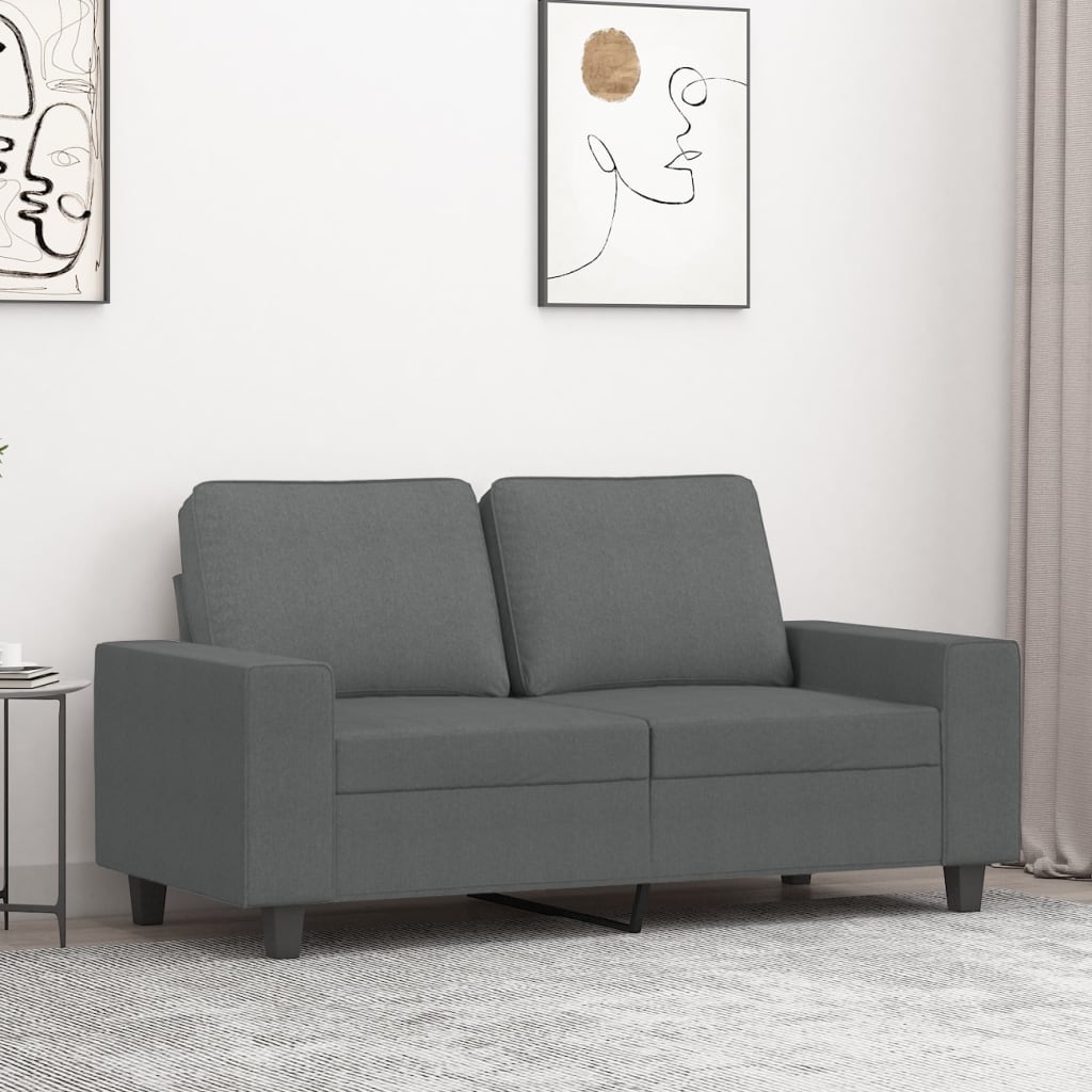 Soffa 2-sits mörkgrå 120 cm tyg