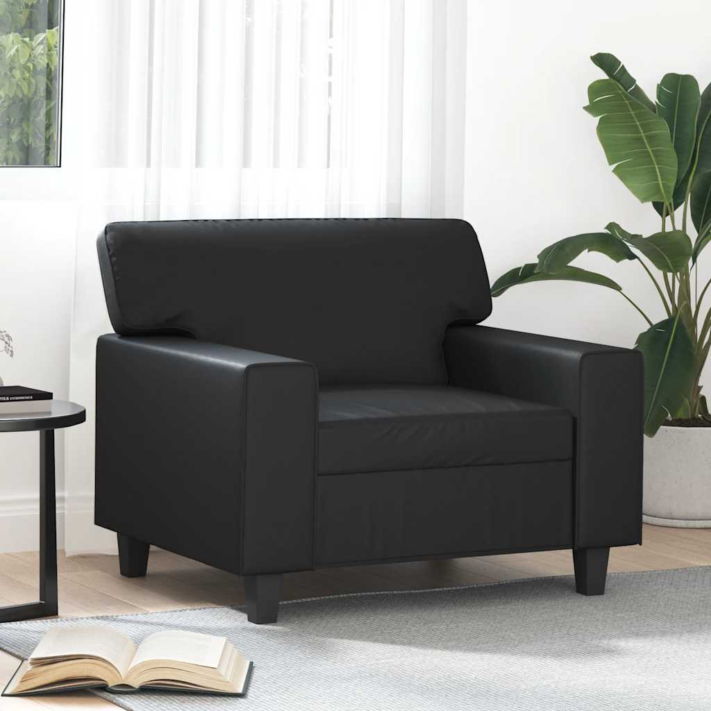 Fåtölj svart 60 cm konstläder
