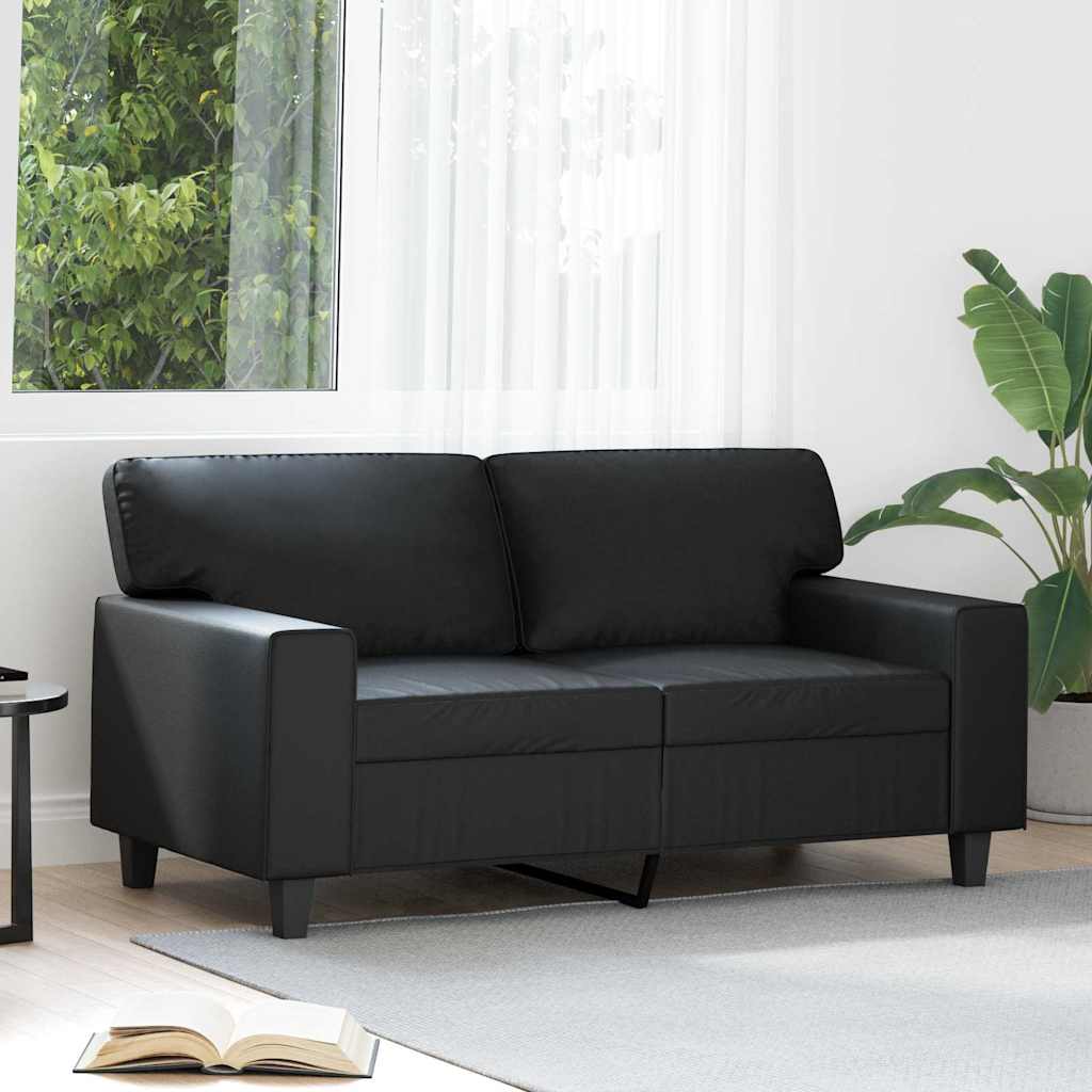 2-sitssoffa svart 120 cm konstläder
