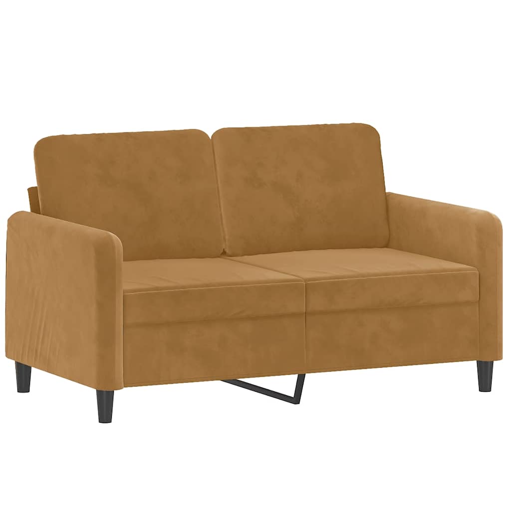 2-sitssoffa brun 120 cm sammet
