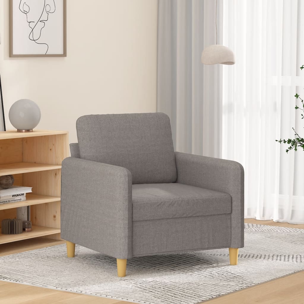 Fåtölj taupe 60 cm tyg