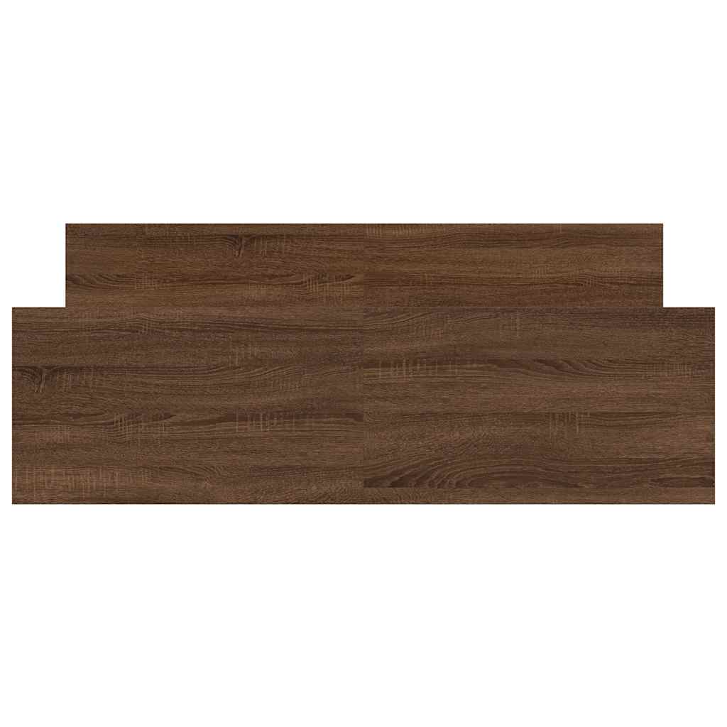 Sängram med huvudgavel och fotgavel brun ek 120x190 cm