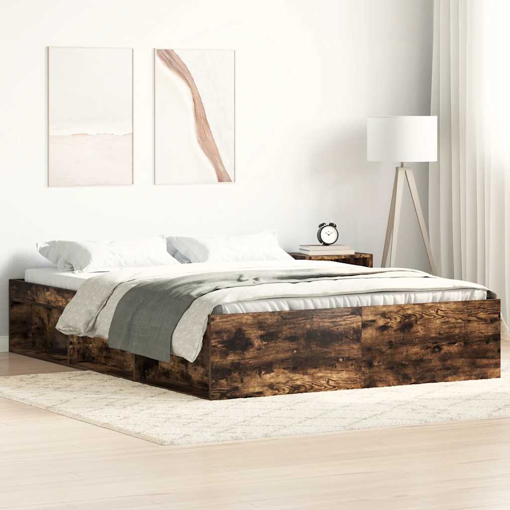 Sängram rökfärgad ek 120x200 cm