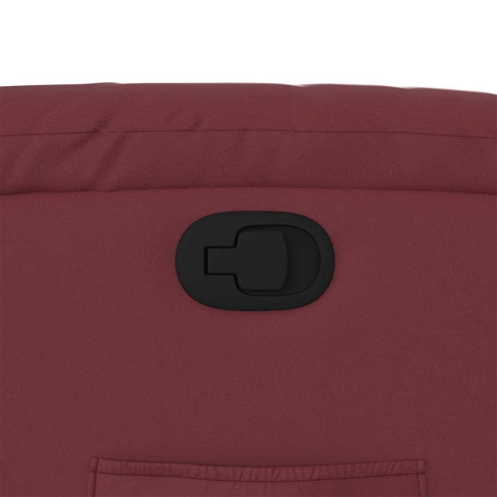 Reclinerfåtölj med uppresningshjälp vinröd konstläder