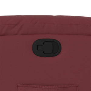 Reclinerfåtölj med uppresningshjälp vinröd konstläder