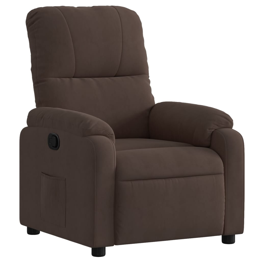 Reclinerfåtölj brun mikrofibertyg