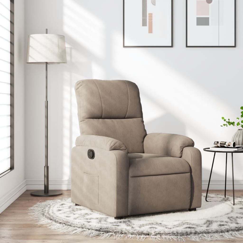 Reclinerfåtölj taupe mikrofibertyg