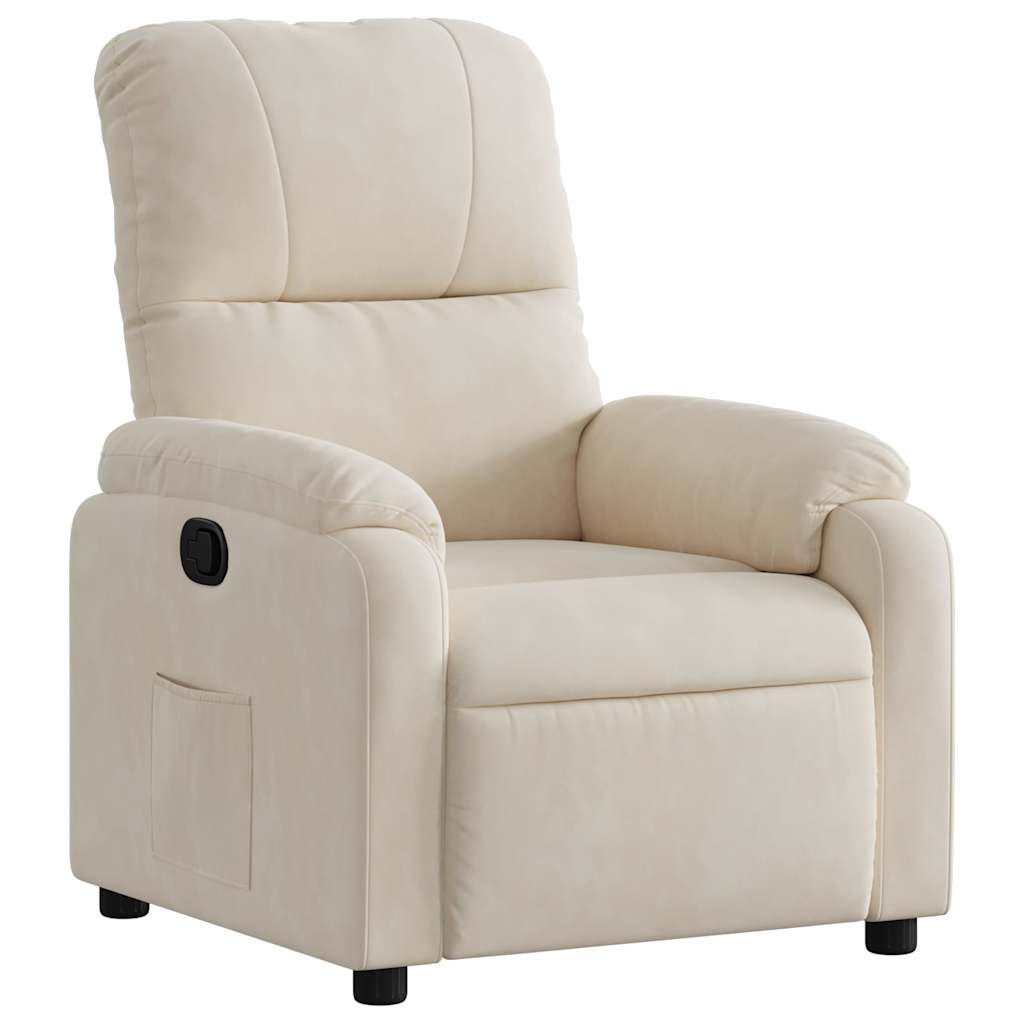 Reclinerfåtölj beige mikrofibertyg