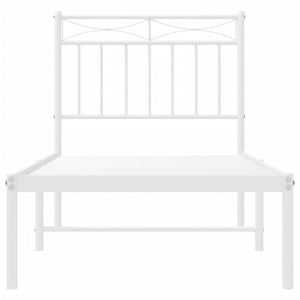 Sängram med huvudgavel metall vit 80x200 cm