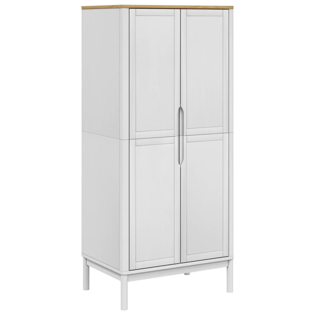 Klädskåp FLORO vit 77x53x171 cm massiv furu