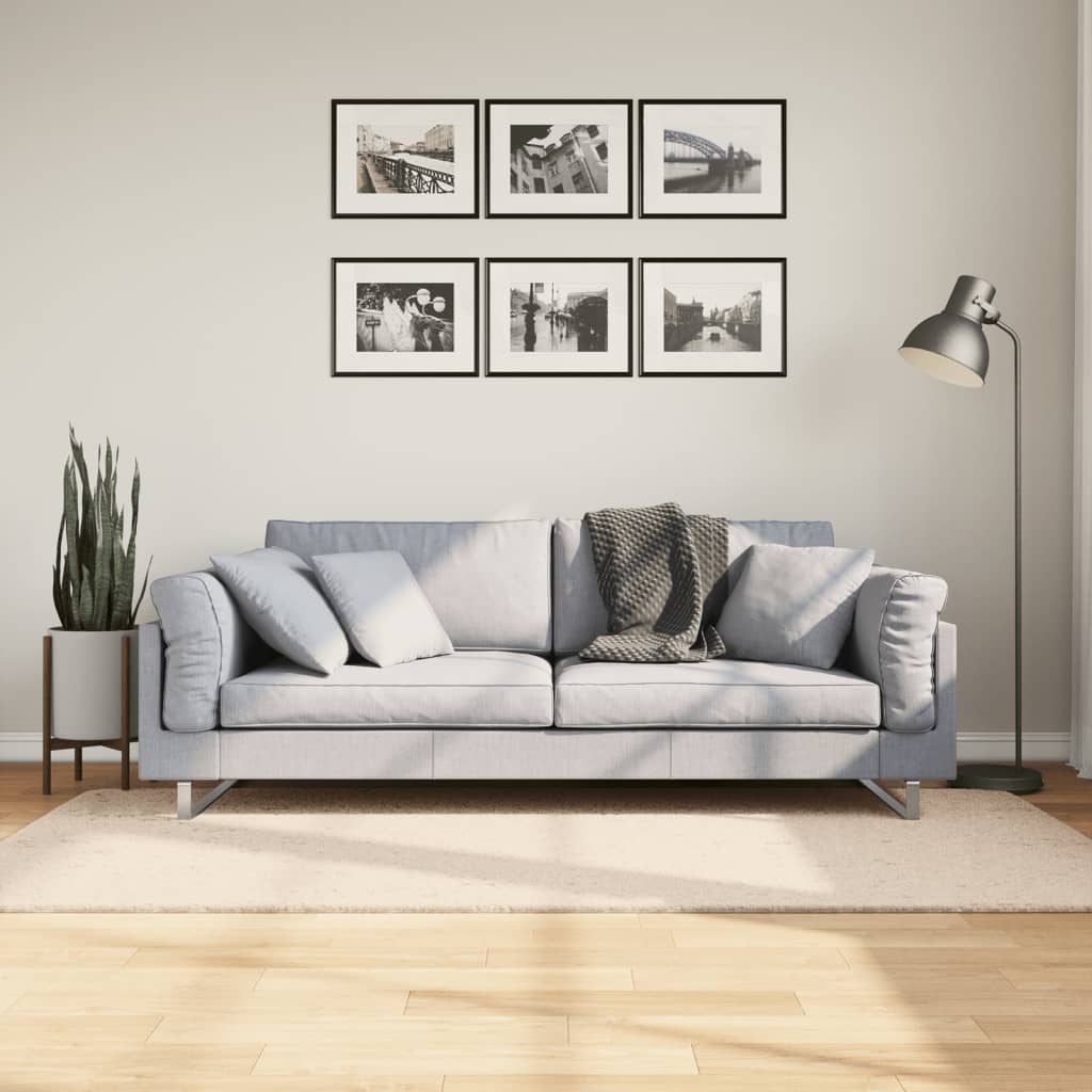 Mjuk matta HUARTE med kort lugg tvättbar beige 100x200 cm