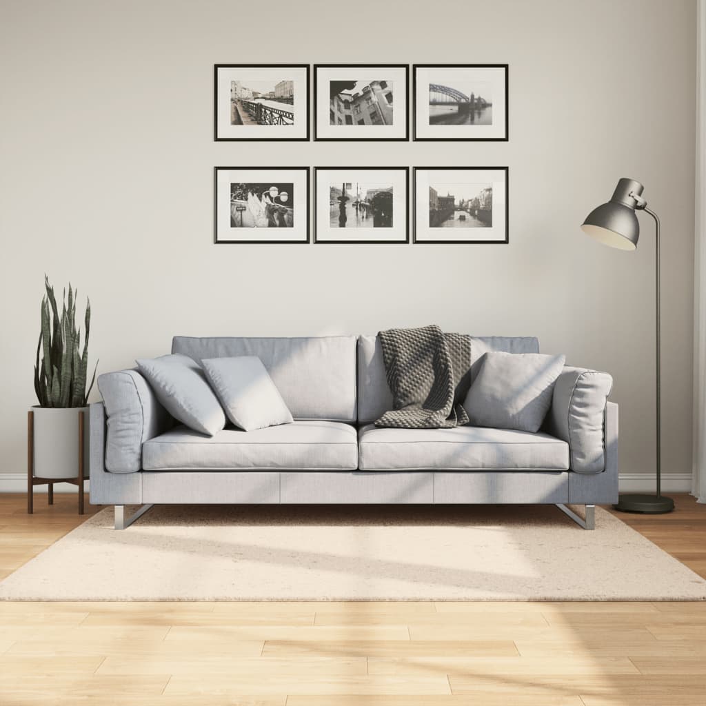 Mjuk matta HUARTE med kort lugg tvättbar beige 120x170 cm