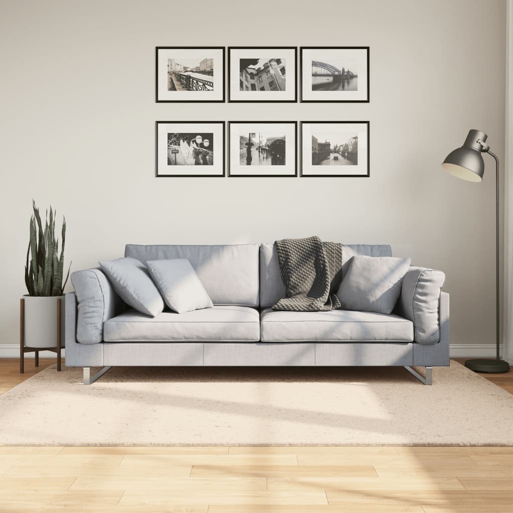 Mjuk matta HUARTE med kort lugg tvättbar beige 140x200 cm