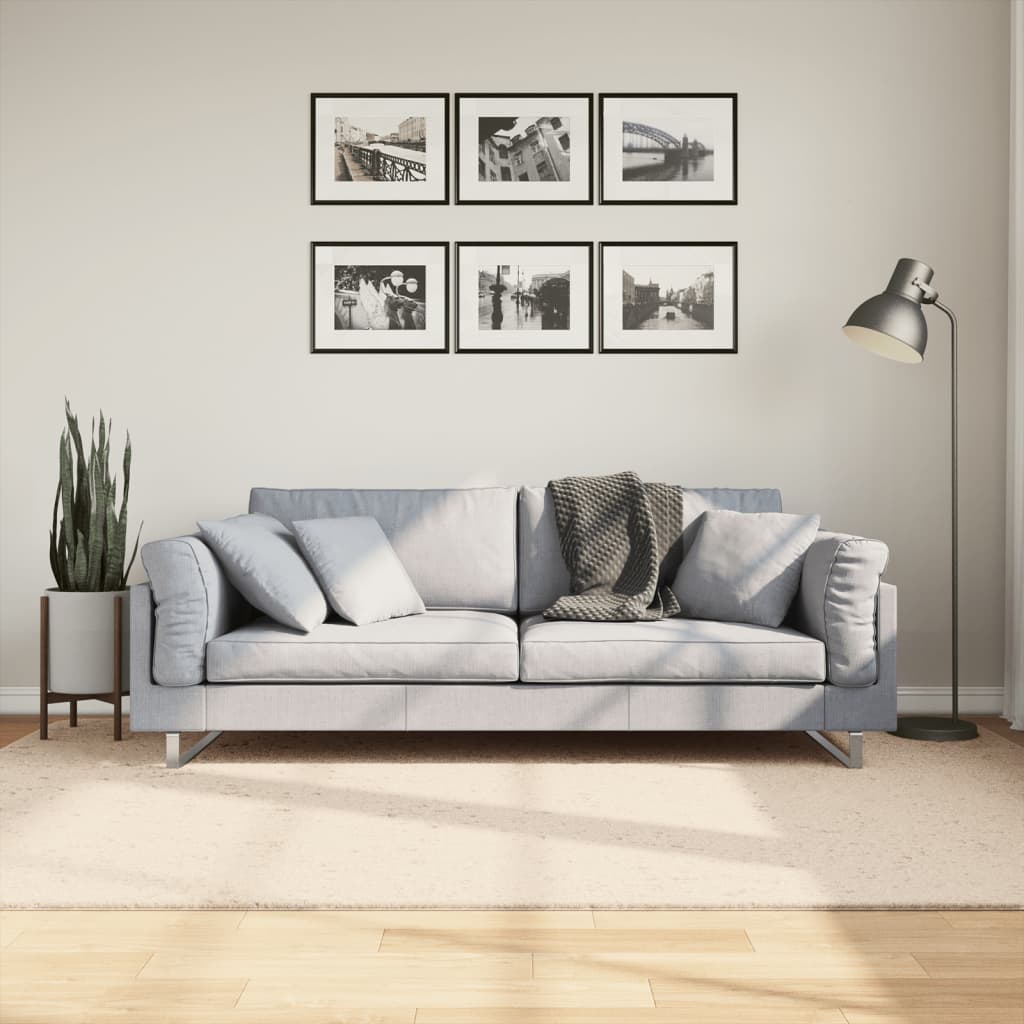 Mjuk matta HUARTE med kort lugg tvättbar beige 160x230 cm