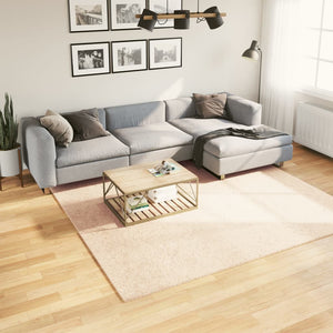 Mjuk matta HUARTE med kort lugg tvättbar beige 240x240 cm