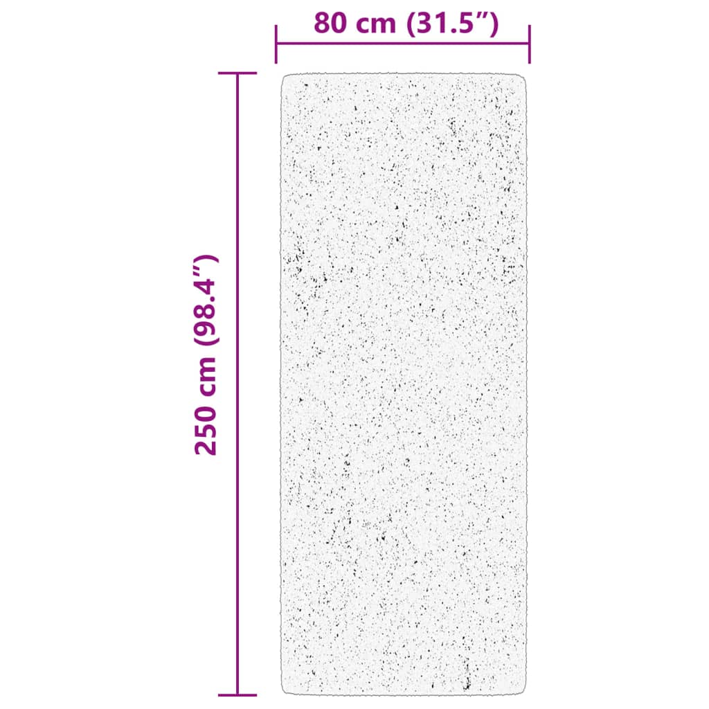Mjuk matta HUARTE med kort lugg tvättbar blå 80x250 cm