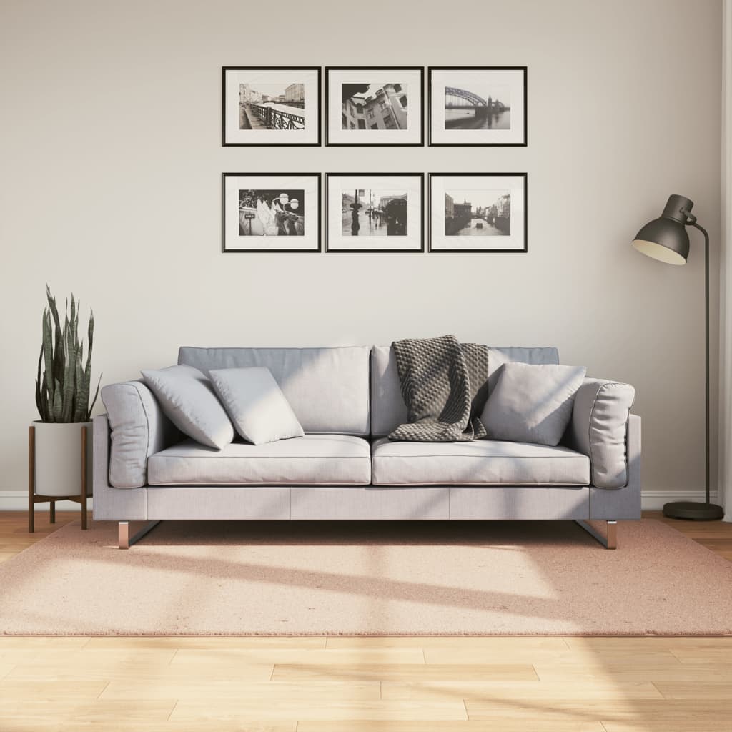 Mjuk matta HUARTE med kort lugg tvättbar rosa 140x200 cm