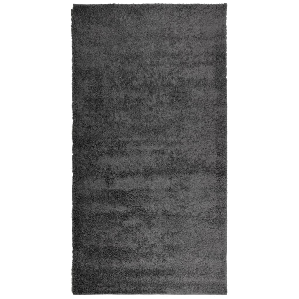 Ryamatta PAMPLONA lång lugg modern antracit 80x150 cm