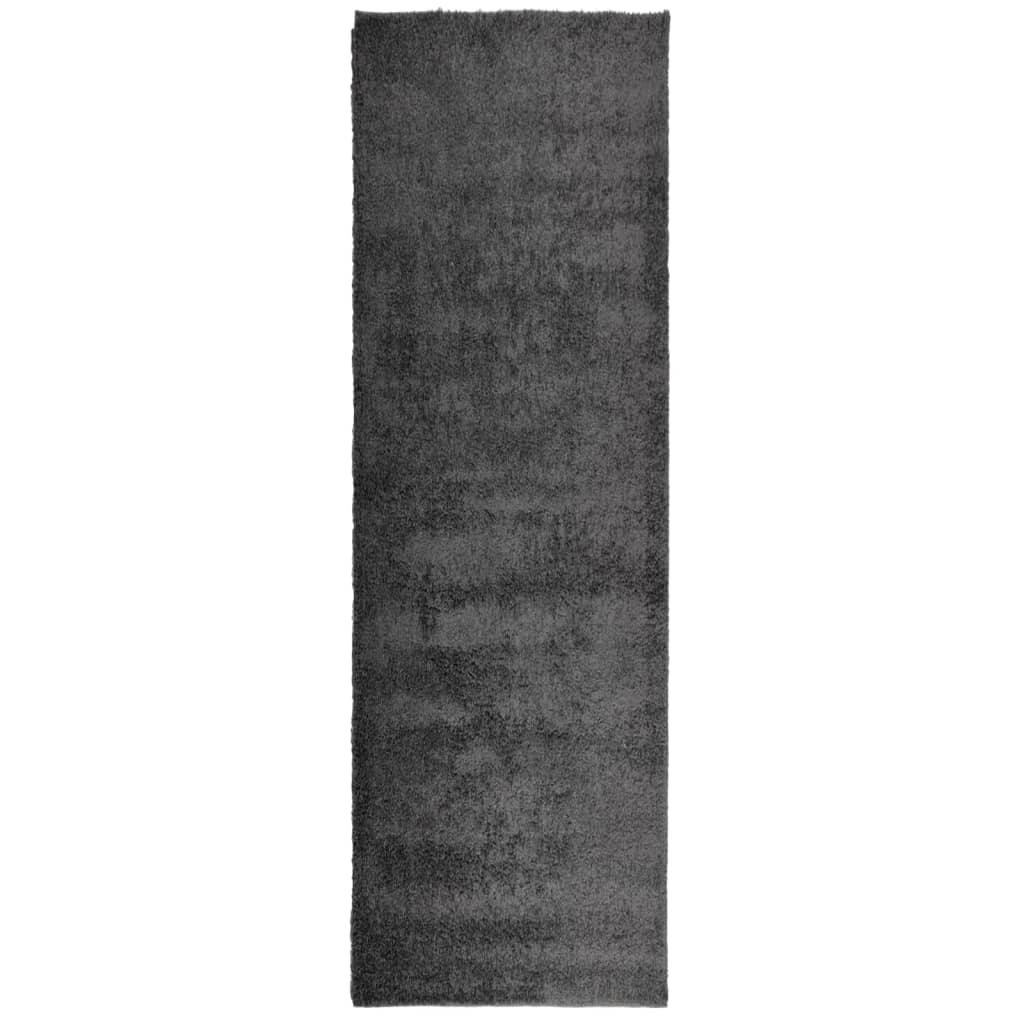 Ryamatta PAMPLONA lång lugg modern antracit 80x250 cm