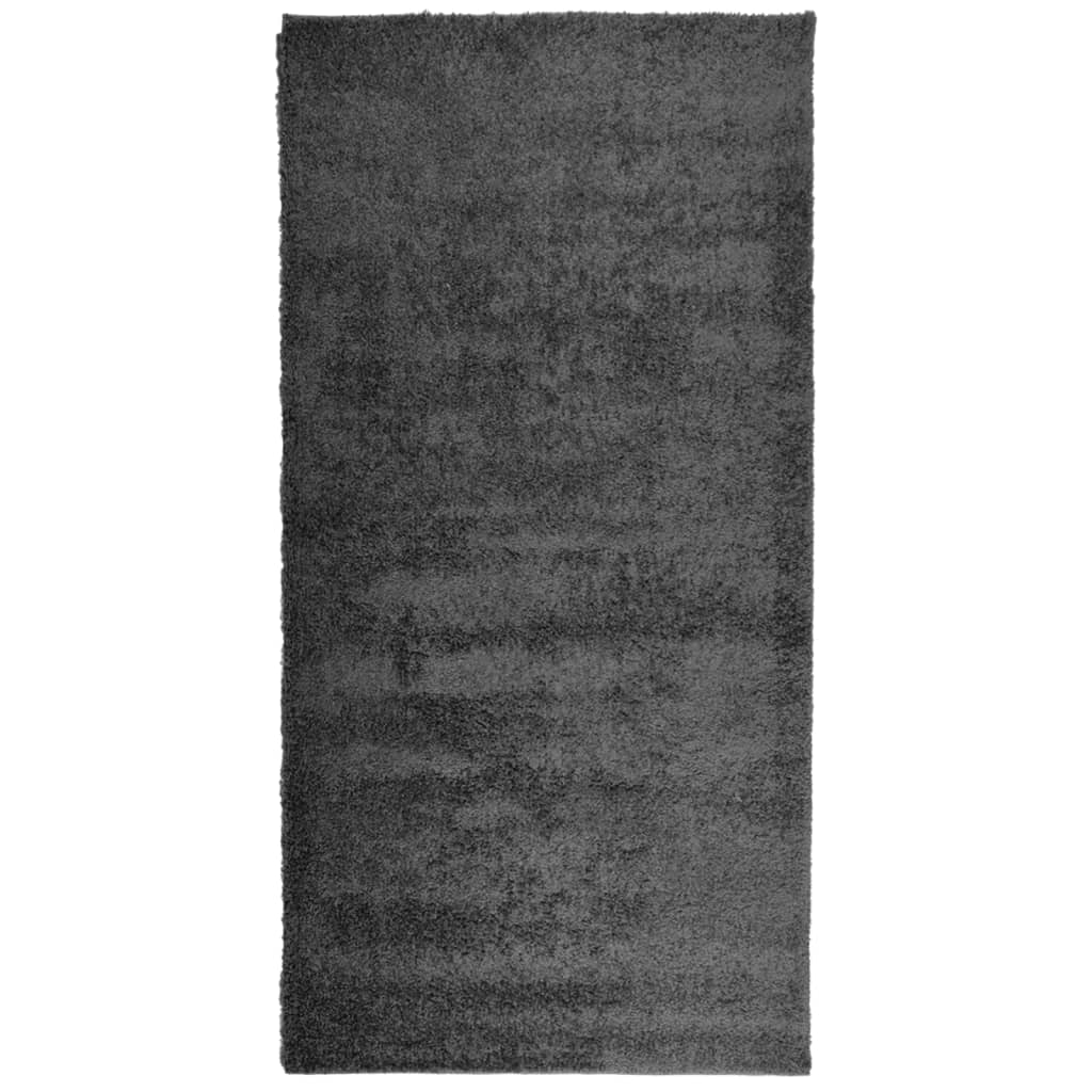 Ryamatta PAMPLONA lång lugg modern antracit 100x200 cm