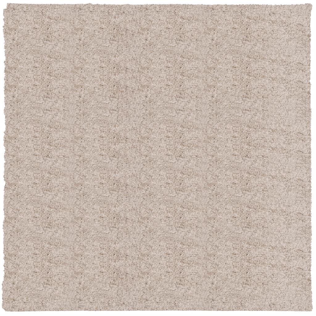 Ryamatta PAMPLONA lång lugg modern beige 120x120 cm